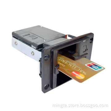 Manual insertion magnetic stripe card reader, read/write of IC/RF card, read of magnetic card